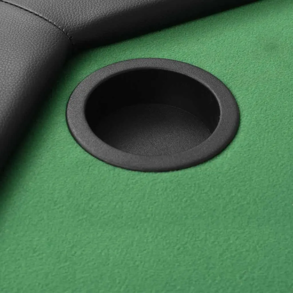 Folding Poker Table Green Octagonal 8 Player Cup Holders Padded Rim