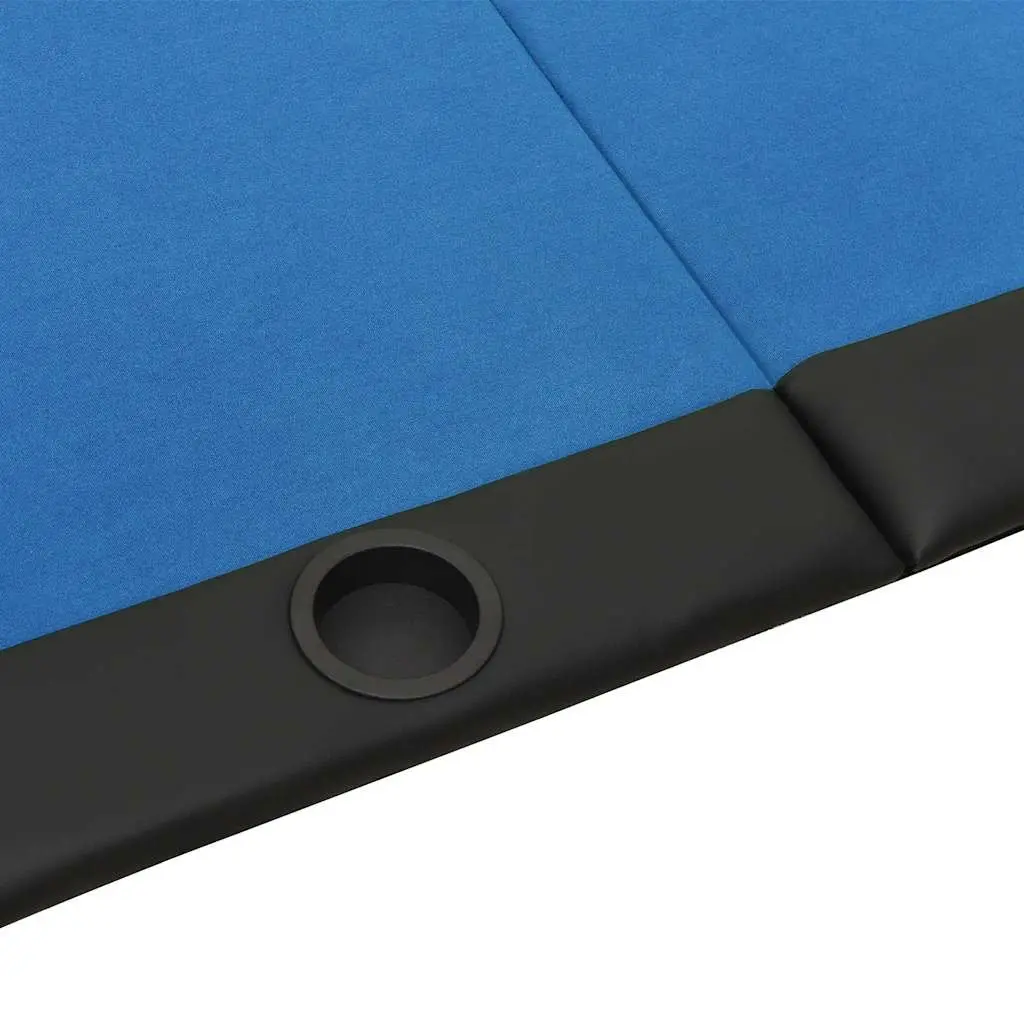 Poker Table 10-Player Folding Game Card Table Blue 207x106x76cm Casino Style