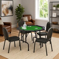 Compact and Easy-To-Use Folding Poker Table for 8