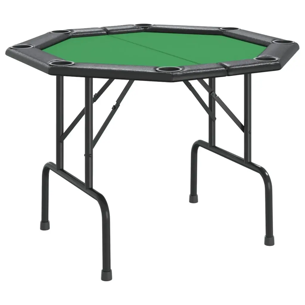 8-Player Folding Poker Table Green Gaming Card Table Casino Night Game Furniture