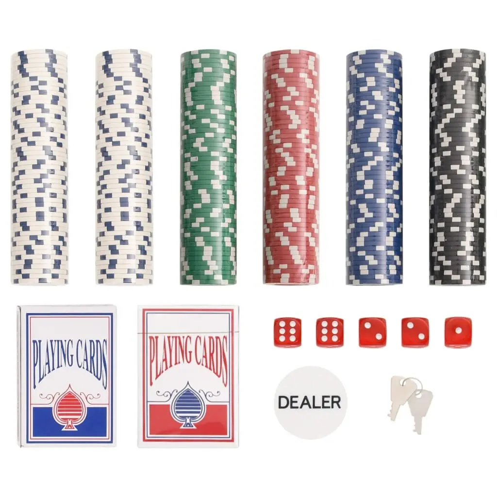 Poker Chip Set Classic Casino Colours 300 Pieces 11.5g Includes Cards Dice Dealer Button Carry Case
