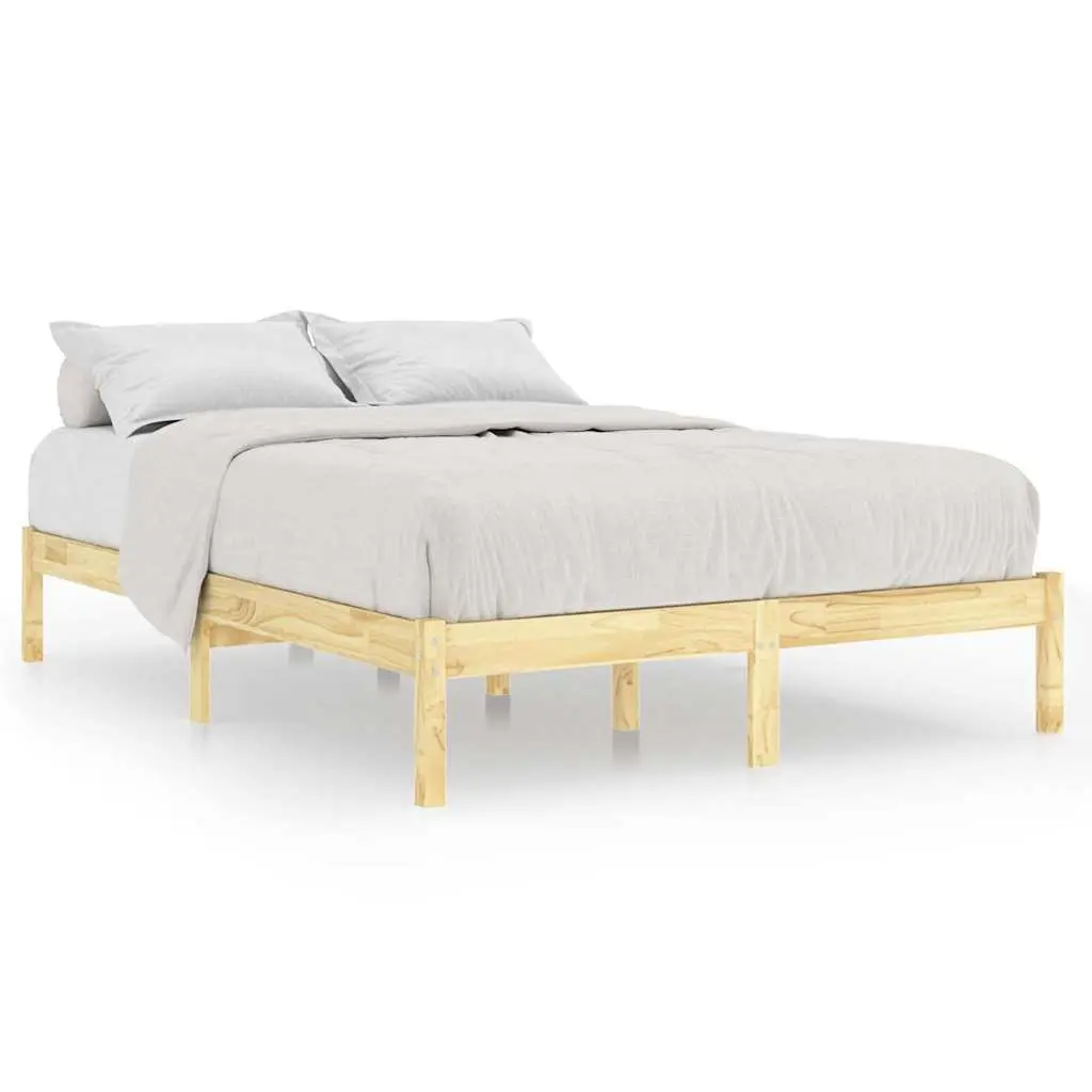 Solid Wood Bed Frame Brown 150x200 cm Slatted Base