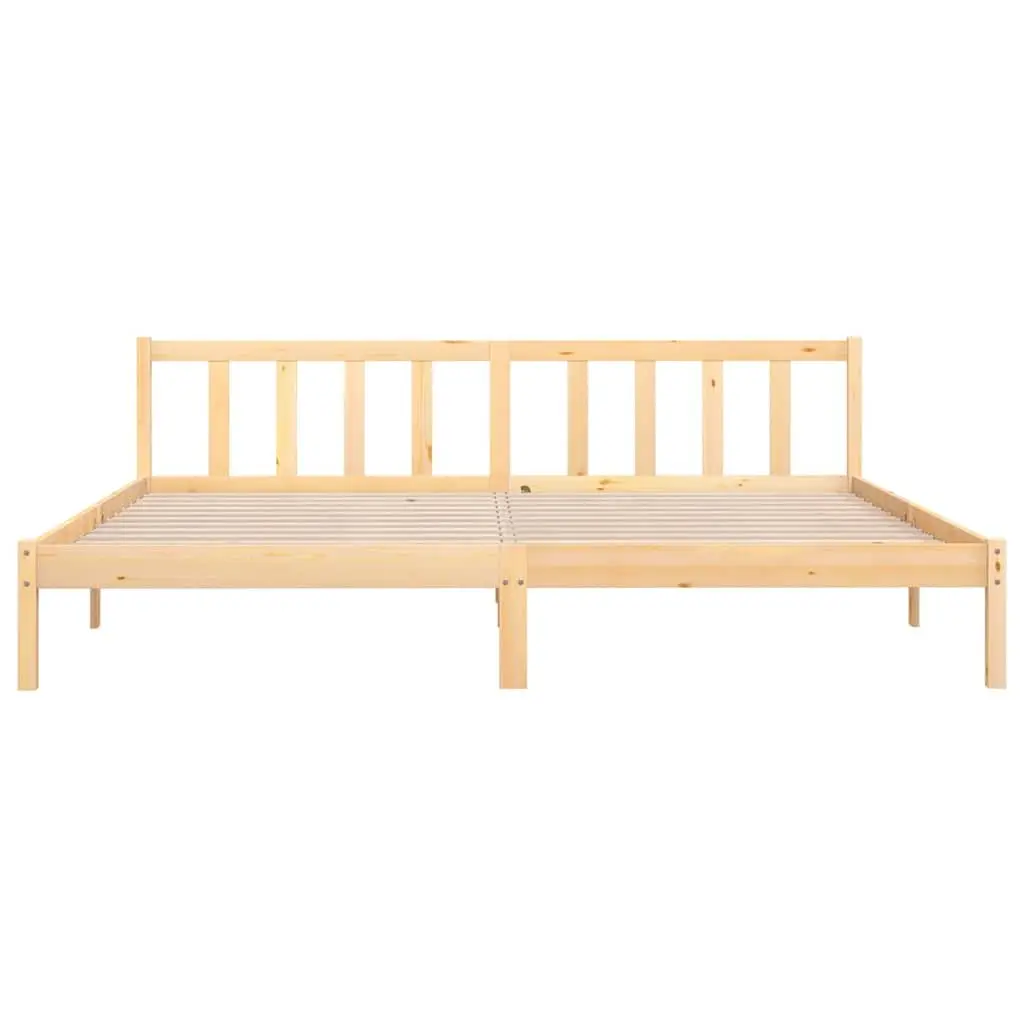 Solid Wood Bed Frame Brown King Size 183x203cm Slatted Base