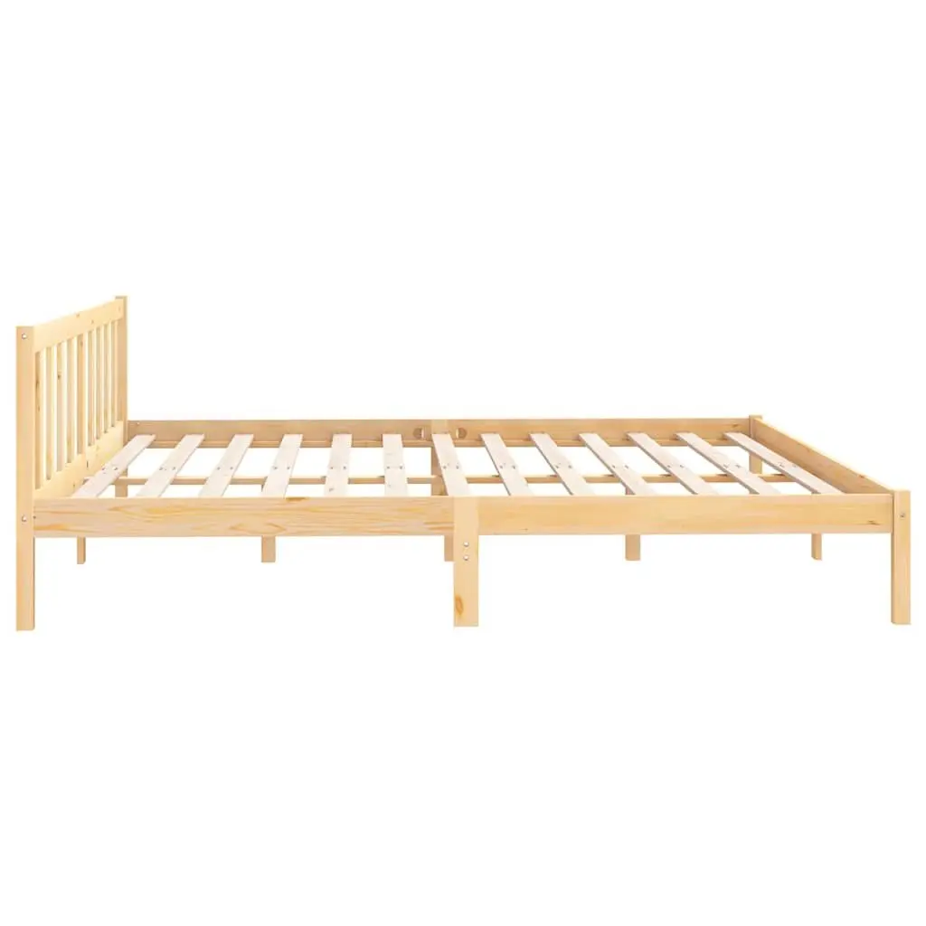 Solid Wood Bed Frame Brown King Size 183x203cm Slatted Base