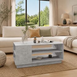 Sturdy Grey Coffee Table with Practical Storage
