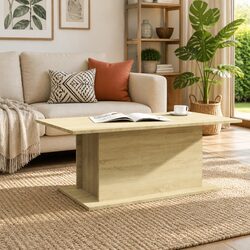 Concise Design: Beige Coffee Table in Engineered Wood