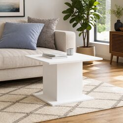 Sleek White Coffee Table with Ample Space