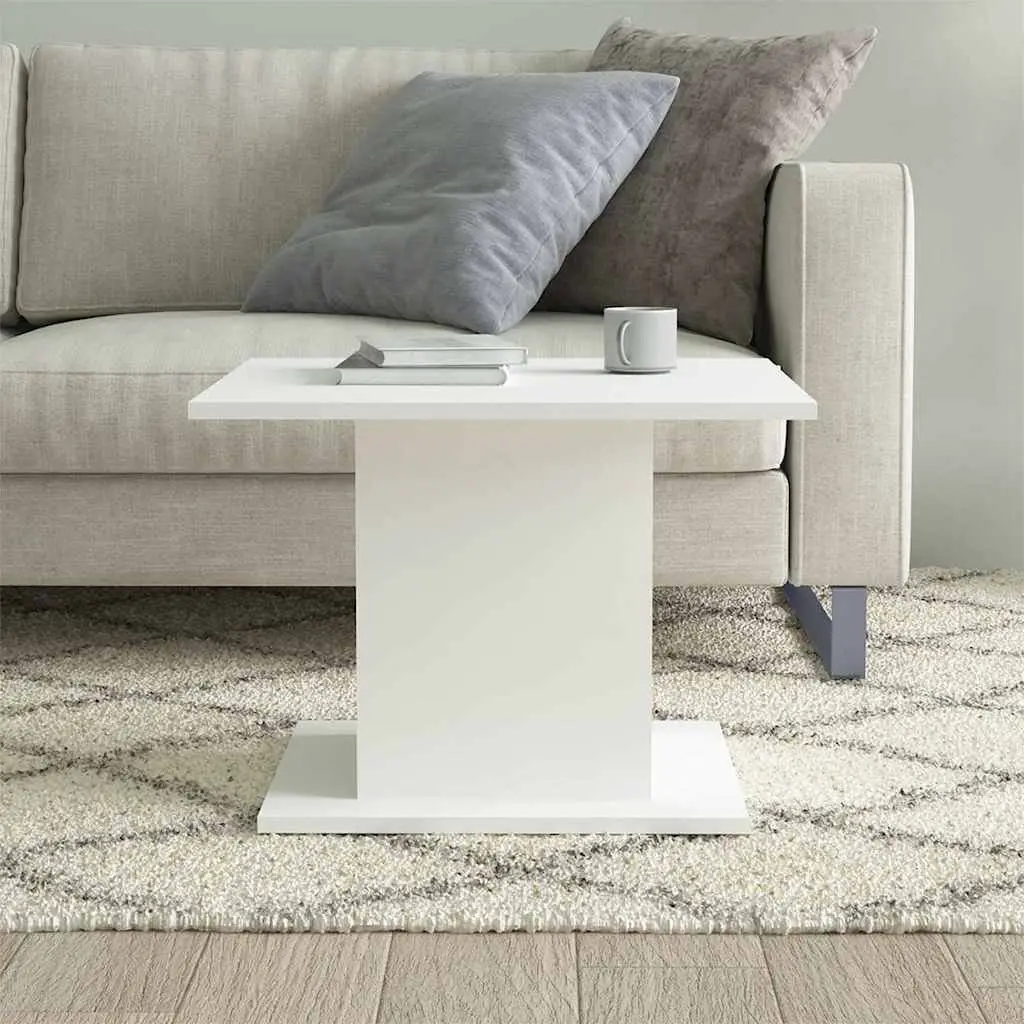 Coffee Table White Accent Living Room Furniture Engineered Wood Modern Style