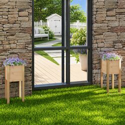 Concise Wooden Planters for Your Garden