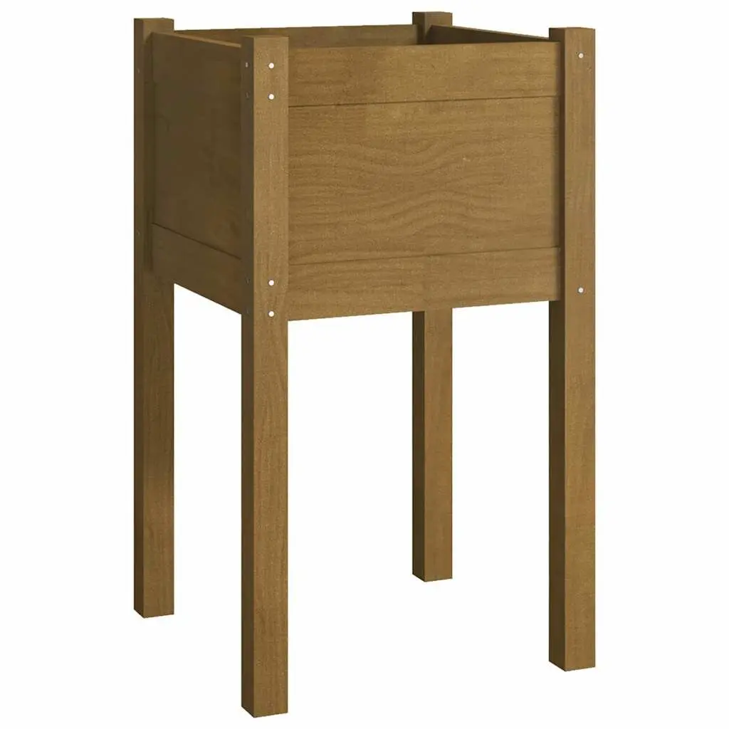Wooden Garden Planters Brown 40x40x70 cm Raised Bed