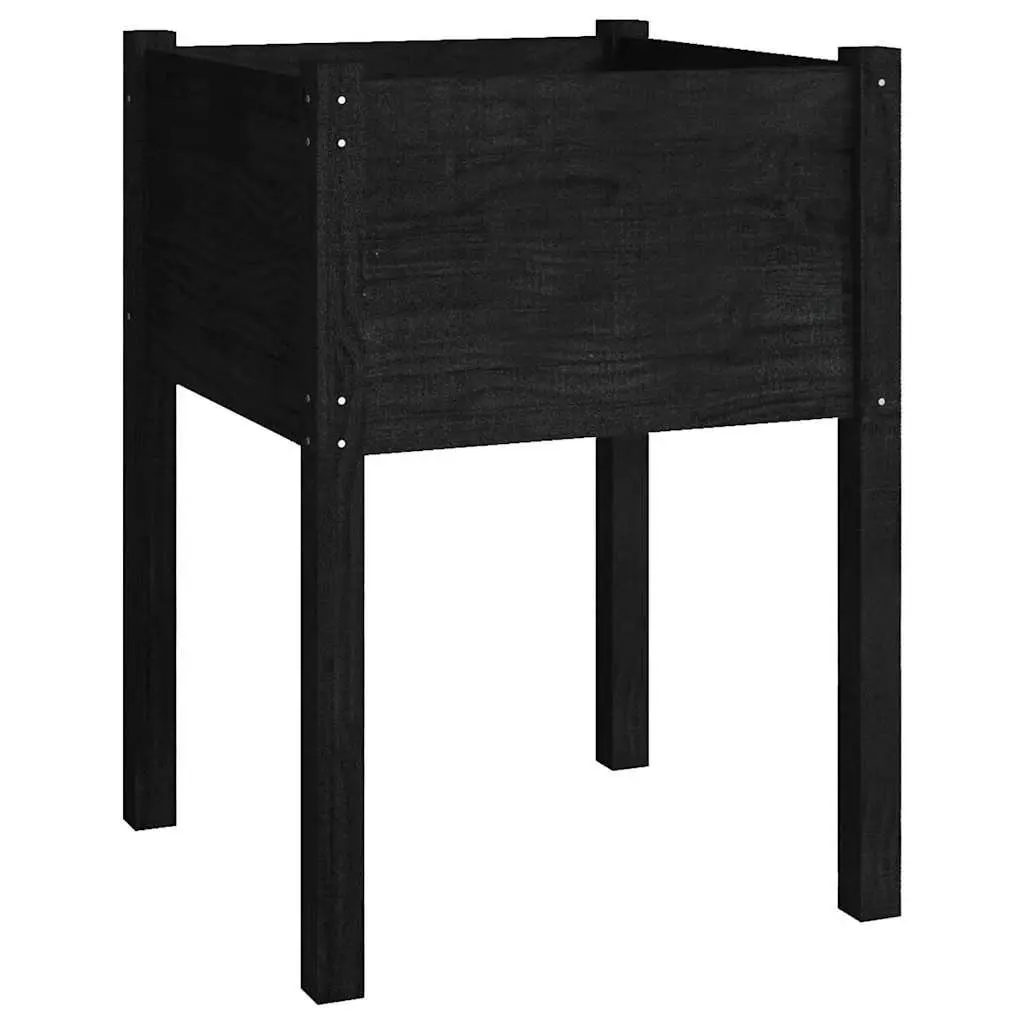 Wooden Garden Planters Black 50x50x70 cm Raised Bed Box 2 Pieces
