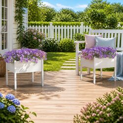 White Planters, Set of 2, 70x70x70 cm