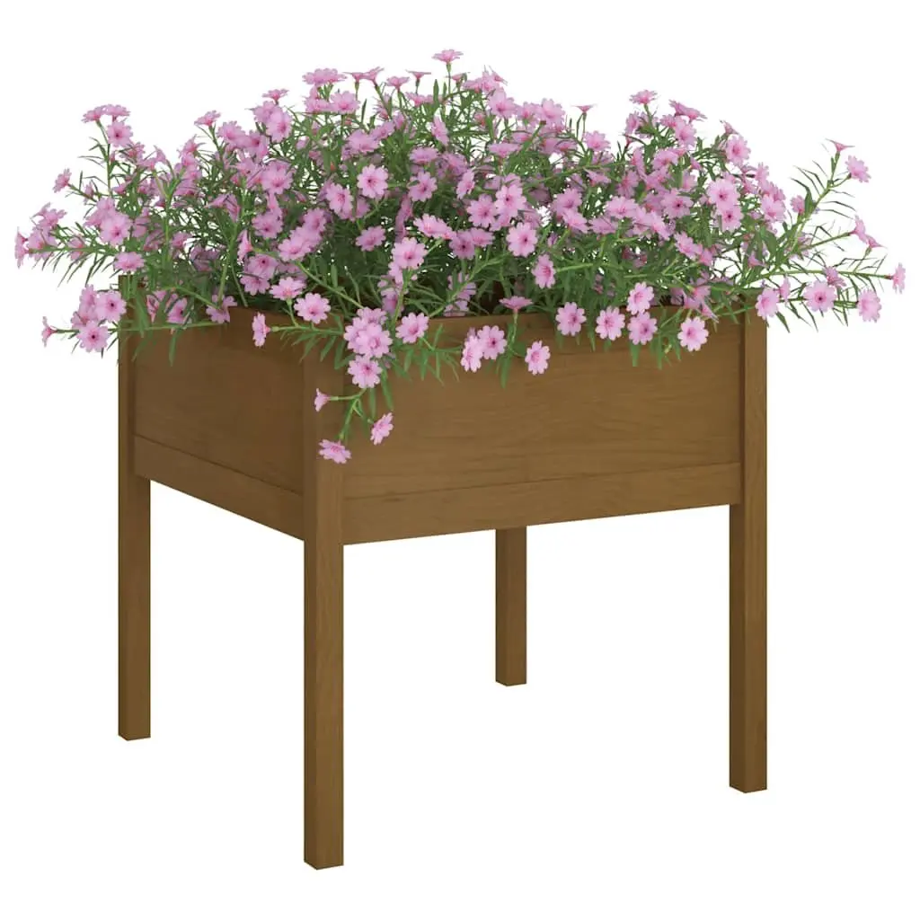 Garden Planter Box Brown Solid Pinewood Large Deep Wide
