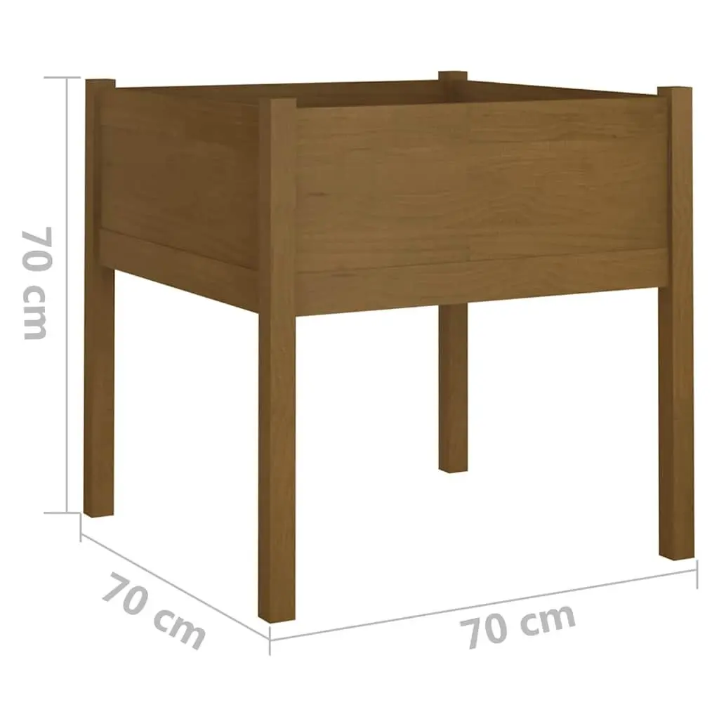 Garden Planter Box Brown Solid Pinewood Large Deep Wide
