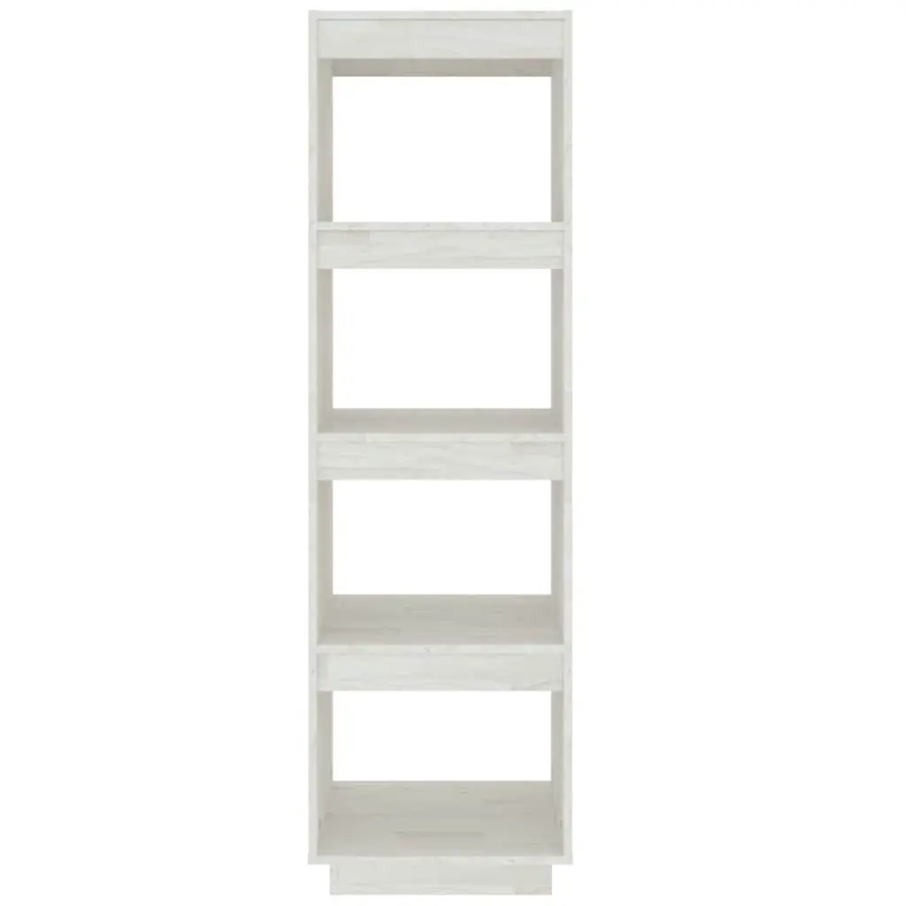Book Cabinet White 40x35x135 cm Solid Pinewood Room Divider Storage Shelf