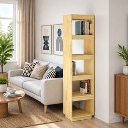 Compact Solid Pinewood Book Cabinet Room Divider 40x35x167cm