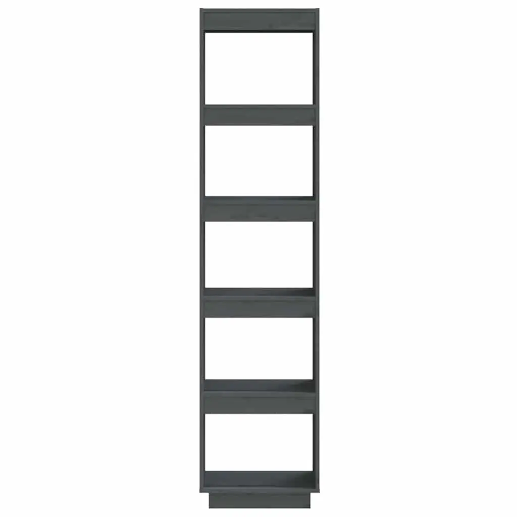 Book Cabinet Grey 40x35x167 cm Solid Wood Pine Room Divider Storage Shelf