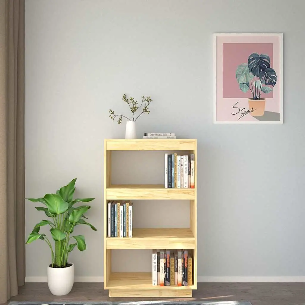 Wooden Book Cabinet Brown Standing Room Divider Storage Organizer