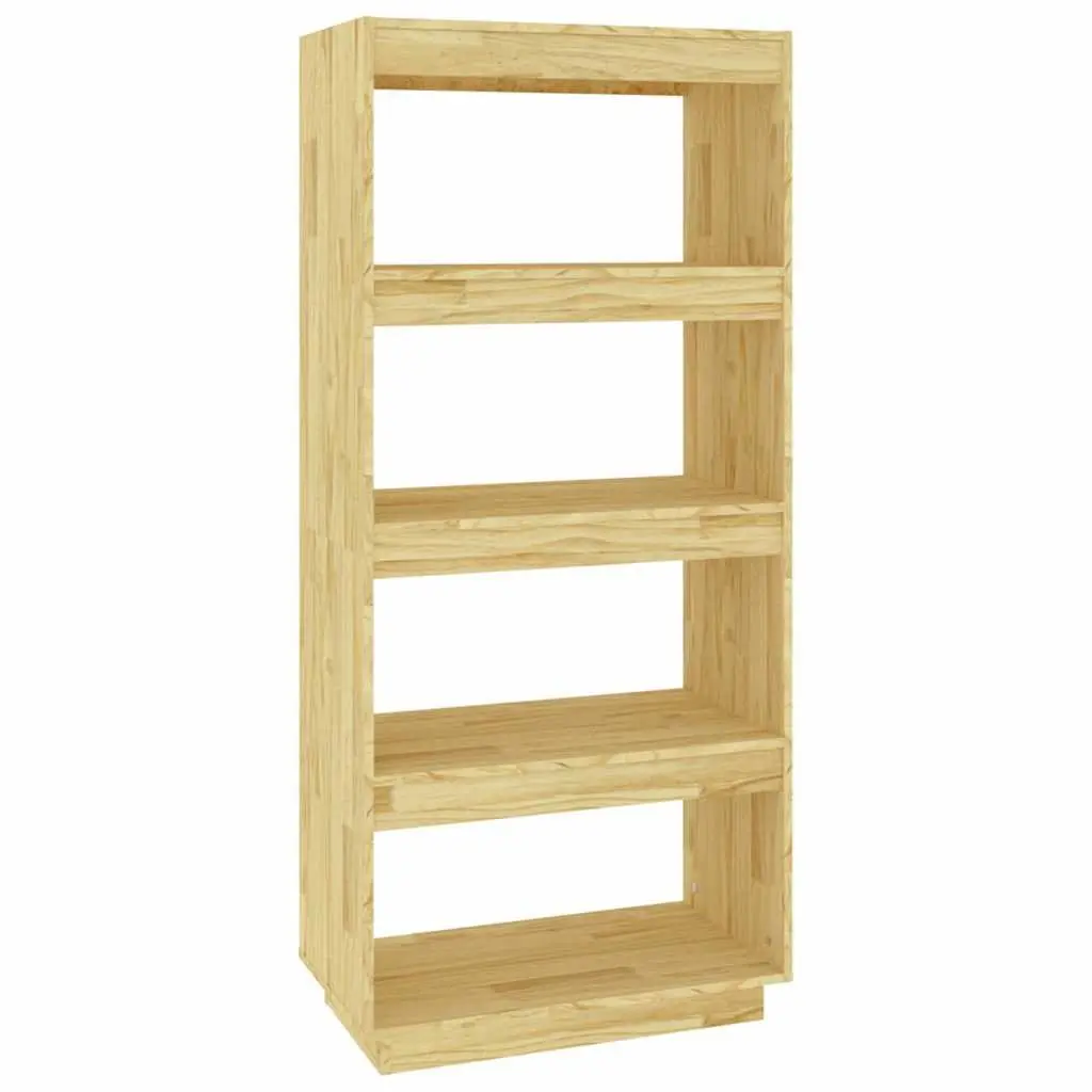 Wooden Bookcase Brown 60x35x135cm Solid Pinewood Storage Organiser Room Divider
