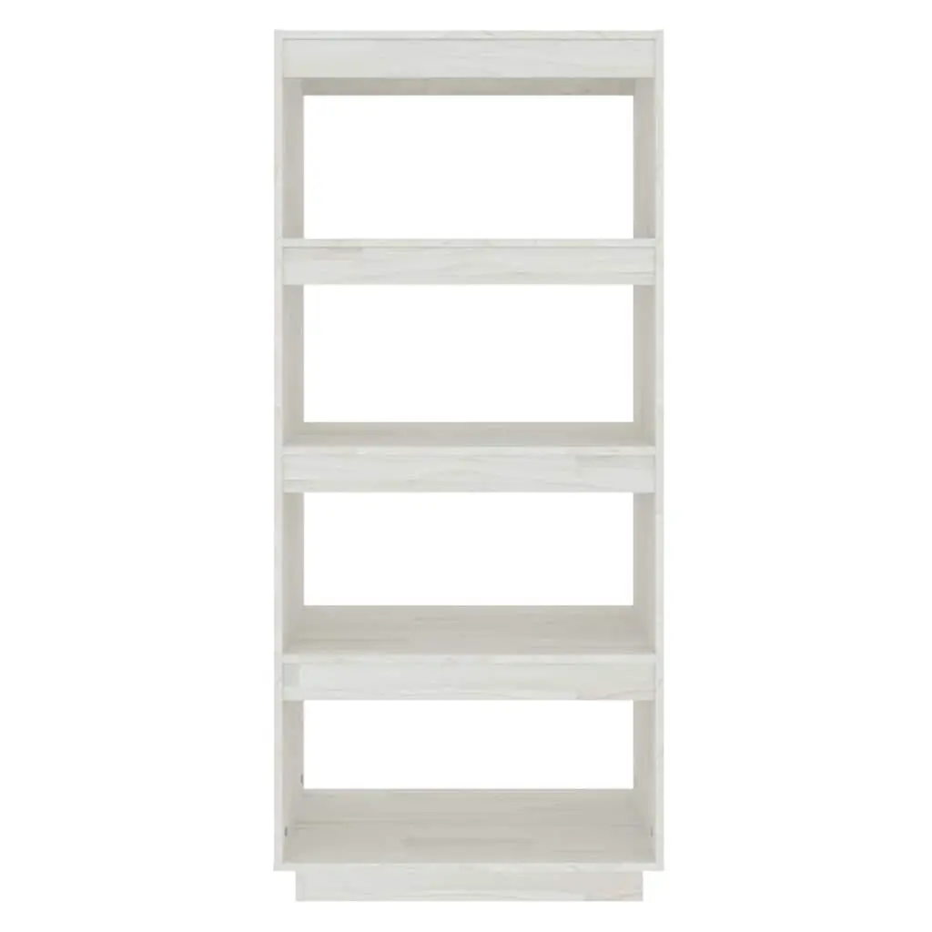 Book Cabinet White 60x35x135 cm Solid Pinewood Room Divider Bookshelf Storage