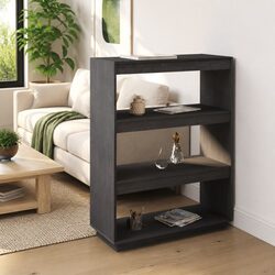 Grey Wooden Book Cabinet with Ample Storage