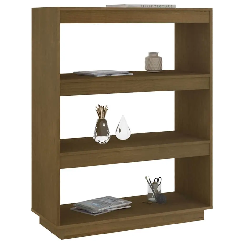 Pinewood Room Divider Book Cabinet Honey Brown 80x35x103cm Sturdy Storage