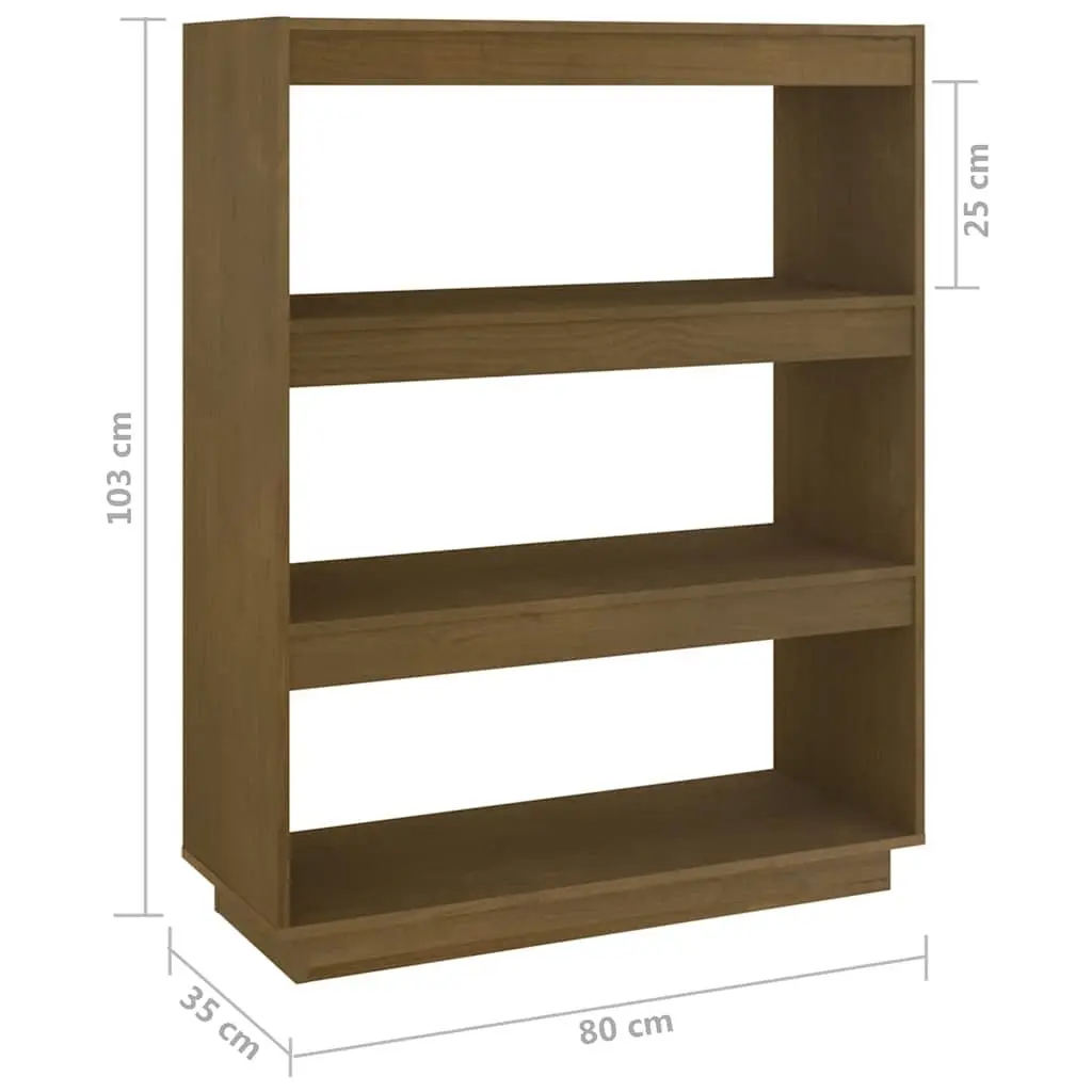 Pinewood Room Divider Book Cabinet Honey Brown 80x35x103cm Sturdy Storage