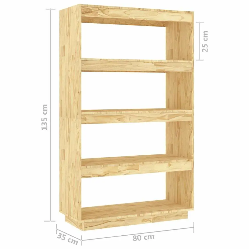 Wooden Book Cabinet Brown 80W x 35D x 135H cm Room Divider Shelving Unit Storage Organiser