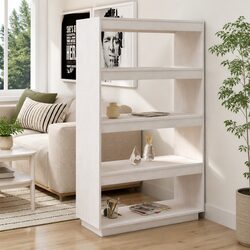 Compact White Wooden Book Cabinet for Stylish Storage