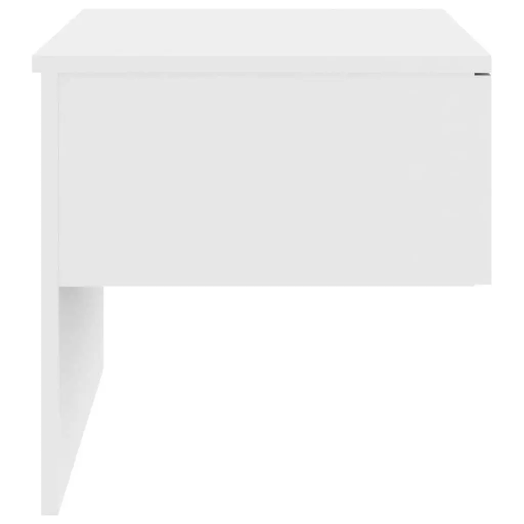 Wall-Mounted Bedside Cabinets High Gloss White Floating Storage Units 2 Piece