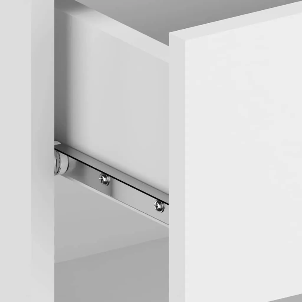 White Floating Wall-Mounted Storage Cabinet Bedroom Organizer Engineered Wood