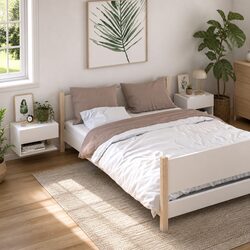Compact White Wall-Mounted Bedside Storage Solution
