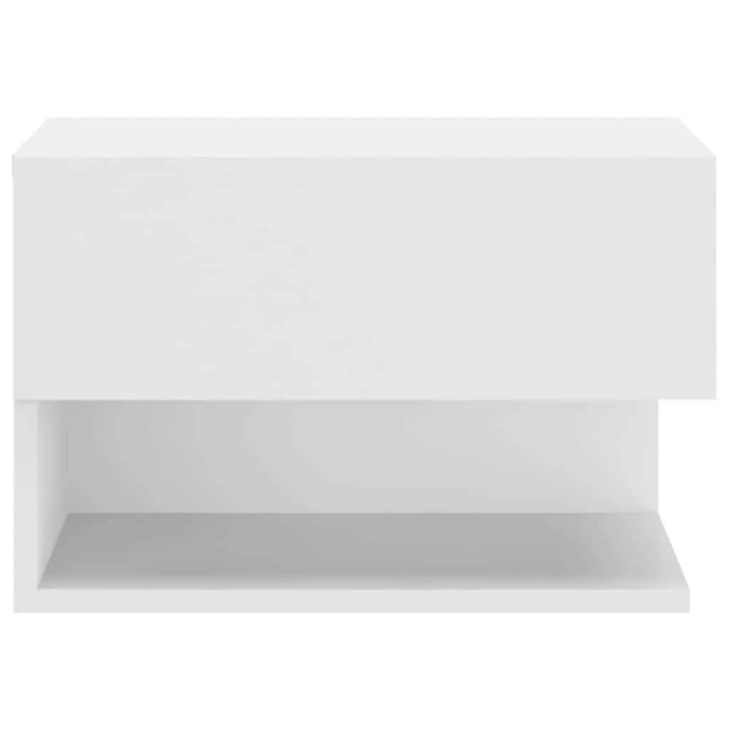 Floating Storage Unit Bedside Cabinet White Wall-Mounted 2 Piece for Bedroom Living Room