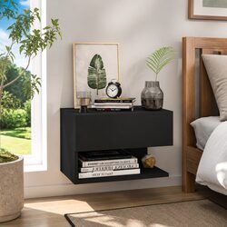 Black Wall-mounted Cabinet for Smart Bedroom Storage