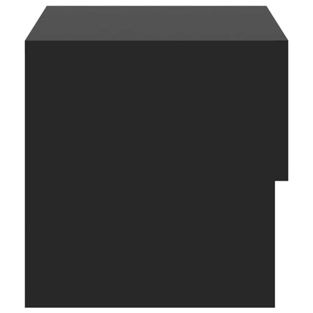 Wall-mounted Bedside Cabinets Black 2 Piece Floating Storage Unit