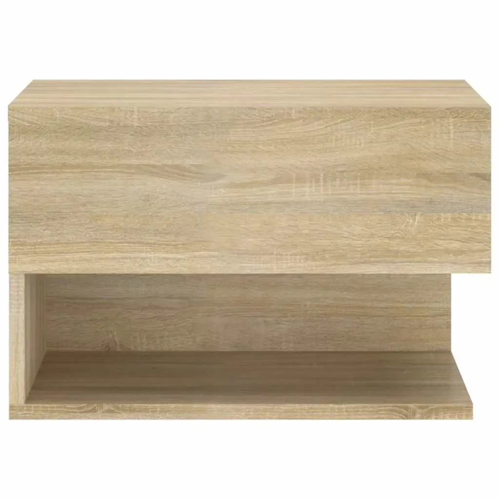 Wall-mounted Bedside Cabinet Brown Storage Floating Shelf Bedroom Nightstand