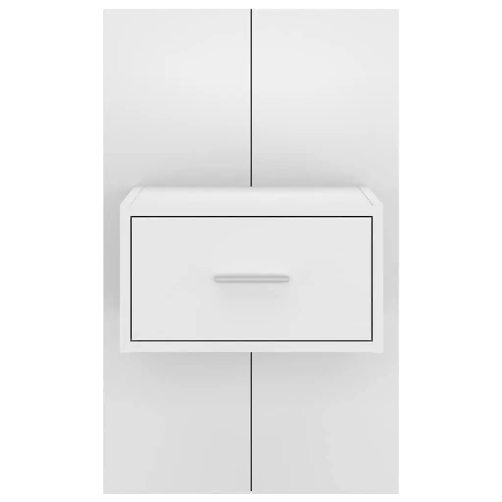 Wall-mounted Bedside Cabinet with Drawer Storage White Floating Bedroom Unit