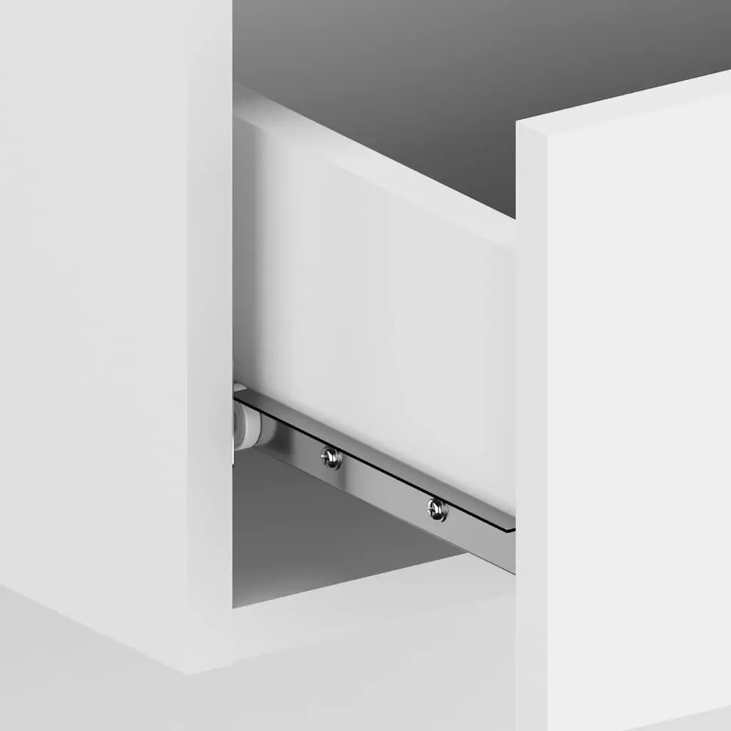 Wall-mounted Bedside Cabinets High Gloss White 2 Piece Floating Storage Drawers