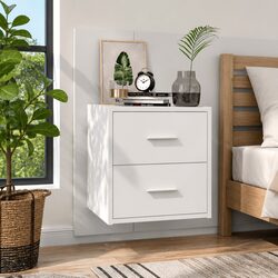 Sleek Wall-Mounted Bedside Cabinet with Storage Solution