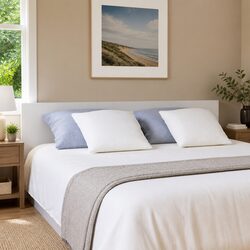 200 cm Bed Headboard in White - Durable and Modern