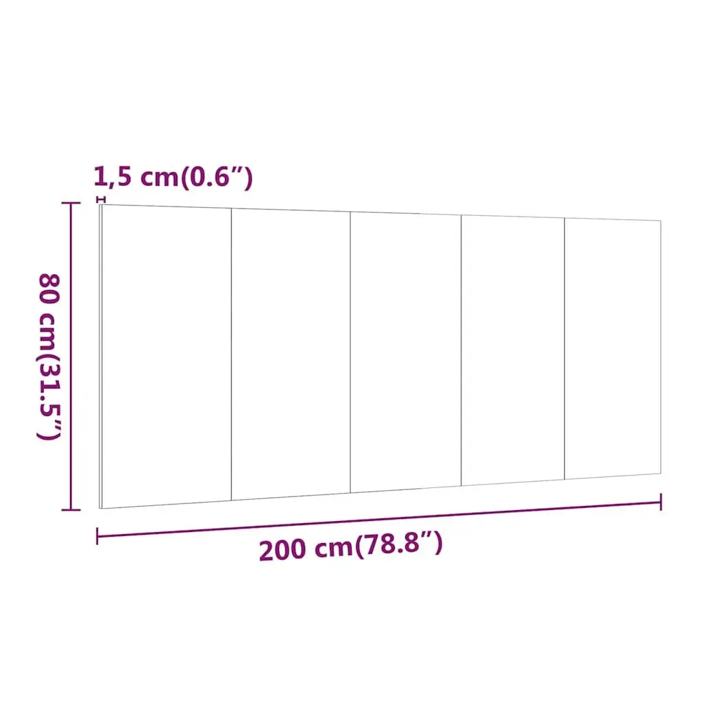 Bed Headboard White 200 cm Wall-Mounted Engineered Wood Smooth Surface