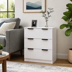 White Sideboard with 3 Drawers, Easy to Maintain