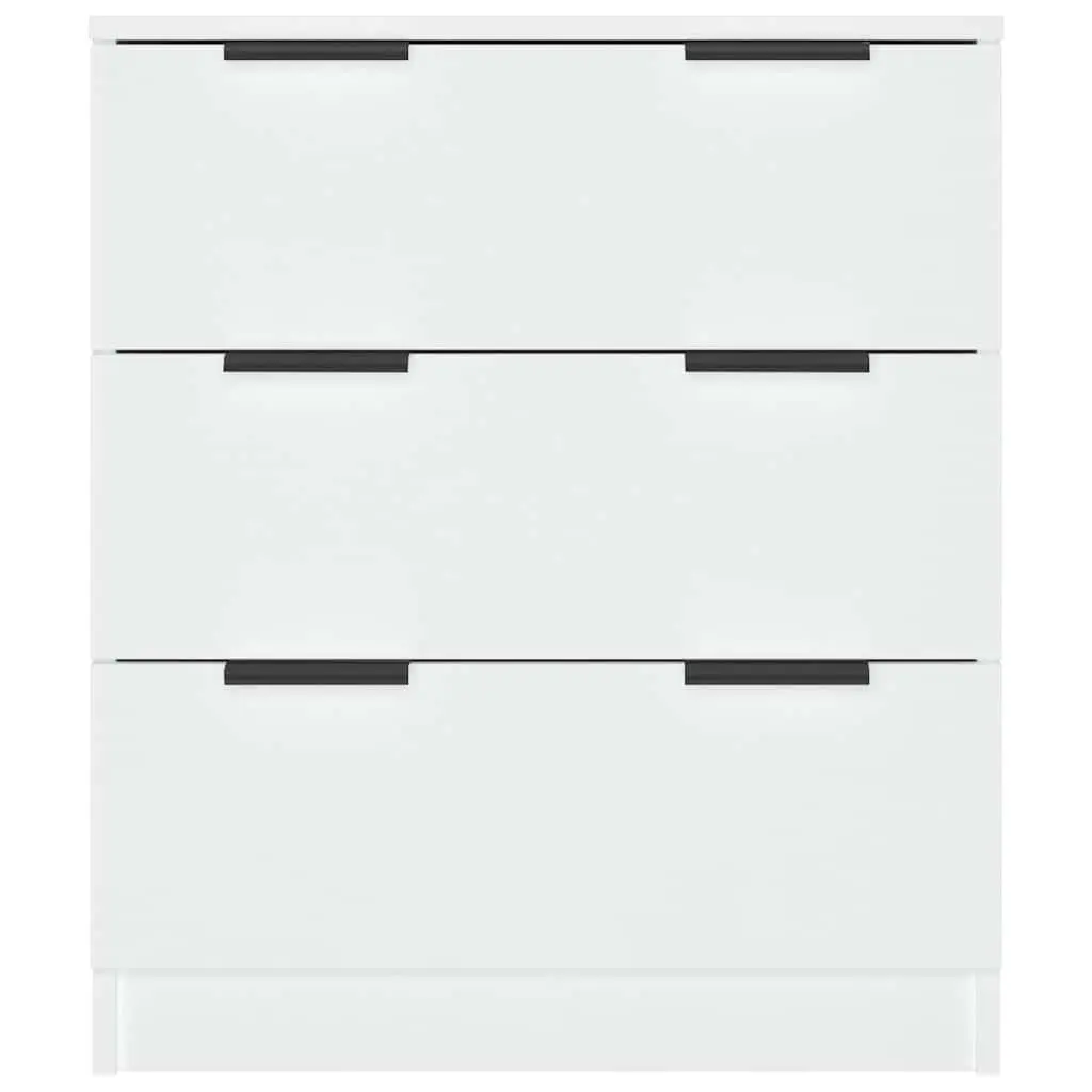 Sideboard White 60x30x70 cm 3 Drawers Storage Furniture Living Room
