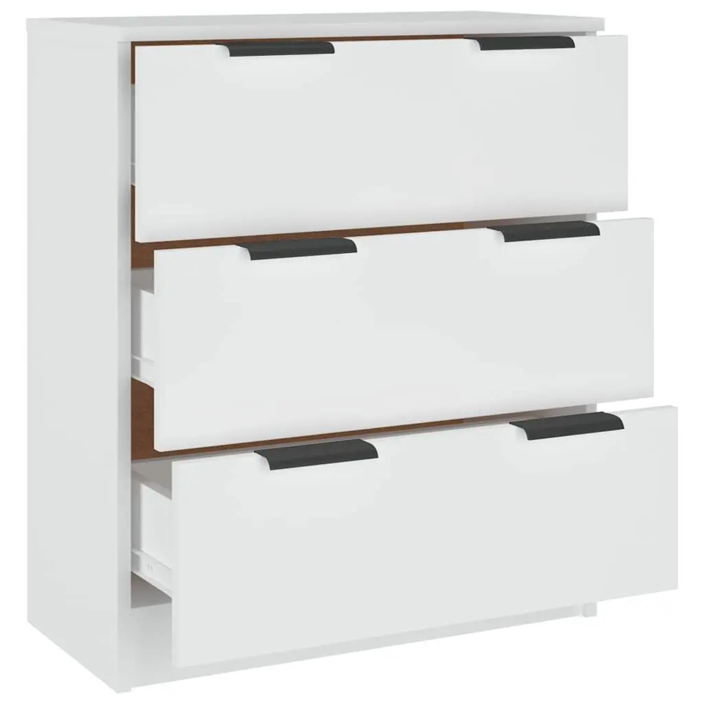 Sideboard White 60x30x70 cm 3 Drawers Storage Furniture Living Room