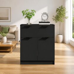Compact and Strong Black Sideboard with Storage Solutions