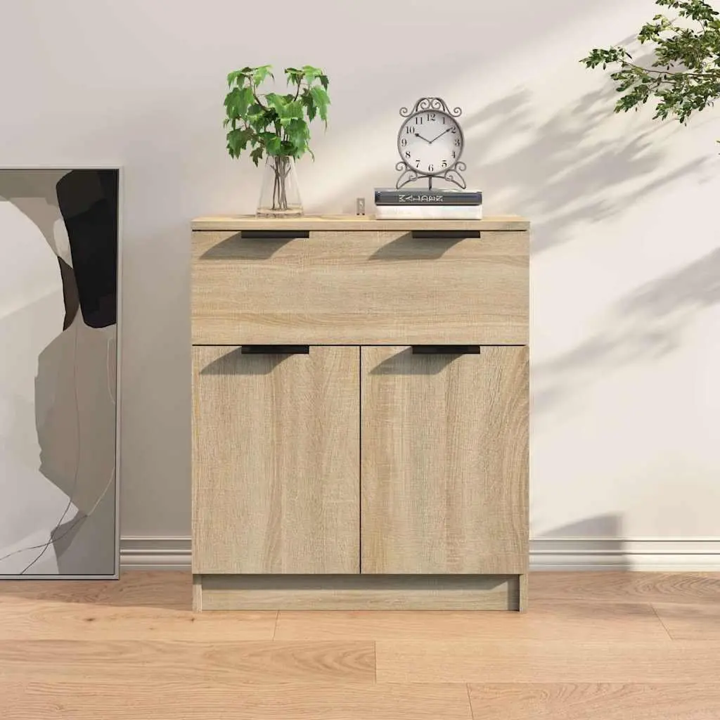 Engineered Wood Sideboard Cabinet Brown 60x30x70cm Storage Buffet for Living Room Dining Room and Hallway