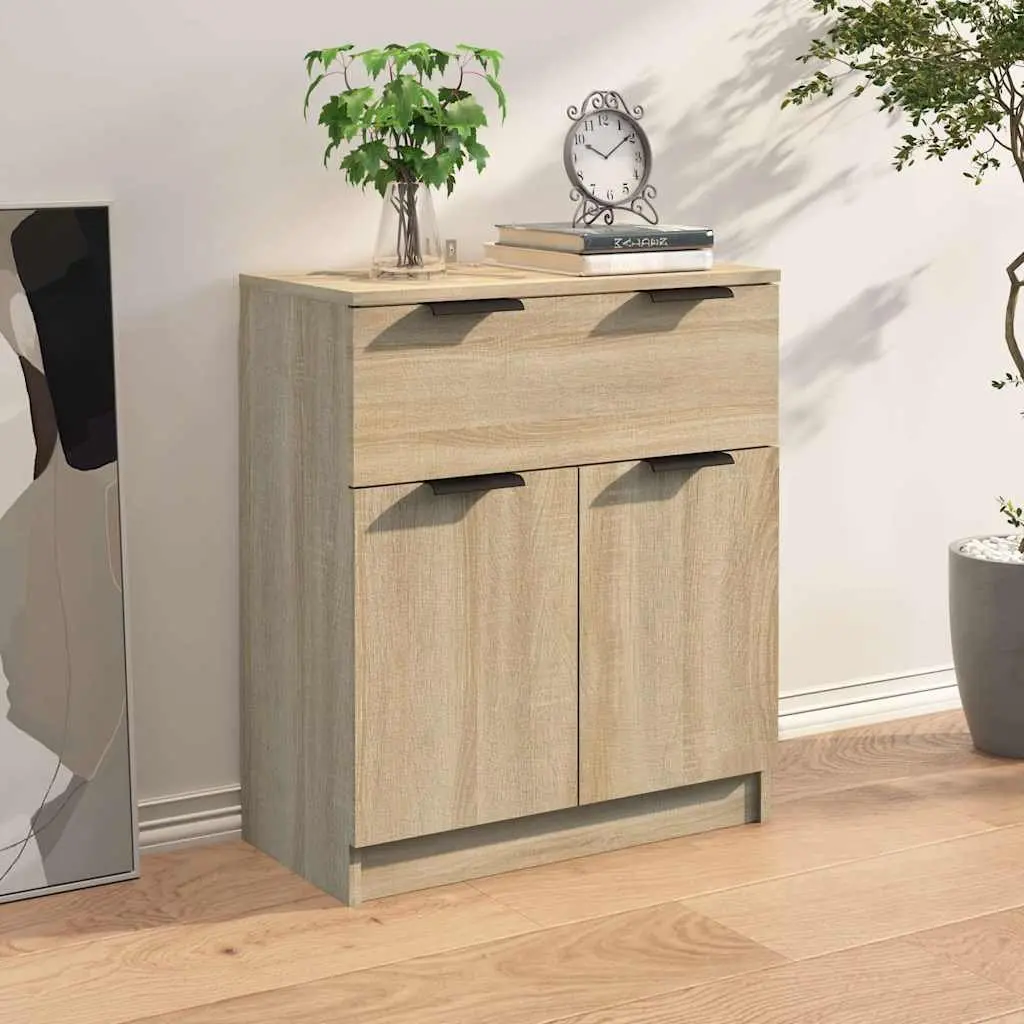 Engineered Wood Sideboard Cabinet Brown 60x30x70cm Storage Buffet for Living Room Dining Room and Hallway