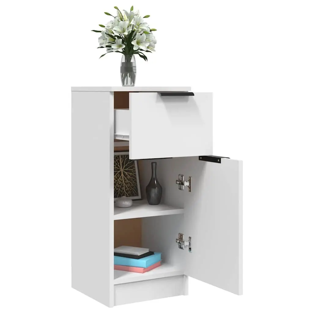 Sideboard Cabinet White 30x30x70cm 2 Compartments Drawer