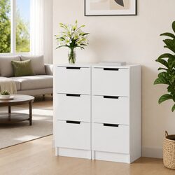 Compact White Sideboard with 3 Drawers