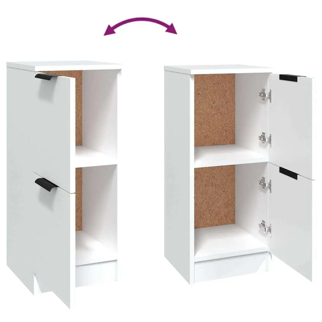 Sideboard Cabinet White 30x30x70 cm 2 Piece Storage Furniture Living Room Bedroom